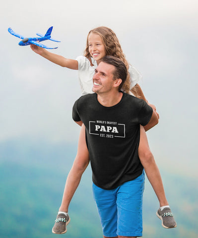 Image of Worlds Okayest Papa Shirt - Best Dad Ever Fathers Day Gift for New Dads