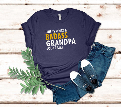 Image of Badass Grandpa T-Shirt - Celebrate Their Awesomeness with Style and Sentiment - Grandpa Gift