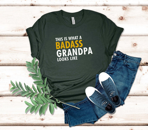 Image of Badass Grandpa T-Shirt - Celebrate Their Awesomeness with Style and Sentiment - Grandpa Gift
