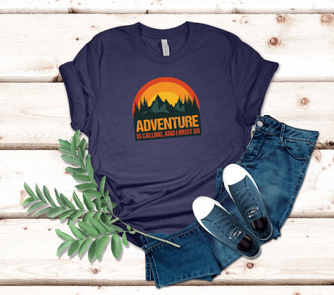 Image of Adventure Is Calling And I Must Go | Adult Unisex Tee