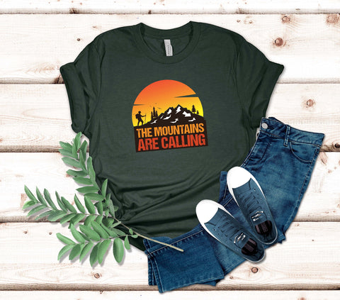 Image of The Mountains Are Calling T-Shirt | Camping Gift