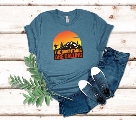 Image of The Mountains Are Calling T-Shirt | Camping Gift