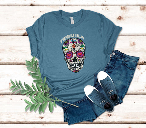 Image of Tequila Skull Tee | Sugar Skull Shirt