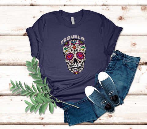 Image of Tequila Skull Tee | Sugar Skull Shirt