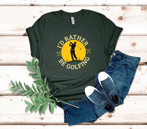 Image of I'd Rather Be Golfing T-Shirt | Golf Lover Tee