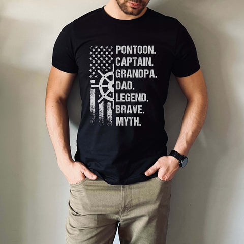 Image of Pontoon Grandpa & Dad T-Shirt Pontoon Captain Shirt