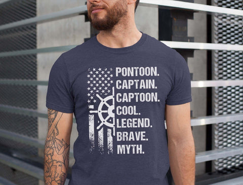 Image of Grandpa Pontoon Captain T-Shirt - Perfect Boating Gift