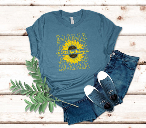 Image of Mama 50th Birthday T-Shirt - Cute Mom Gift Tee