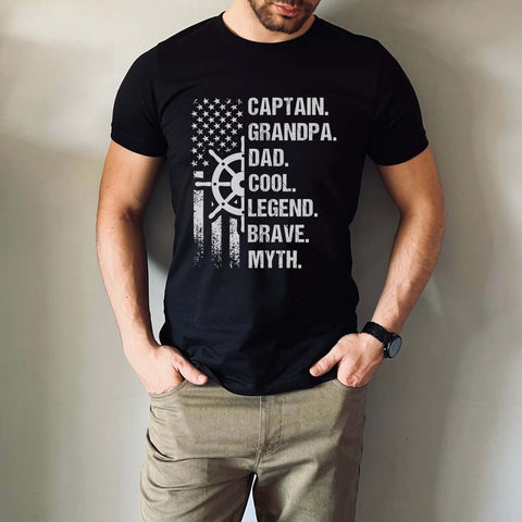 Image of Pontoon Captain T-Shirt - Boating Gift for Grandpa and Dad