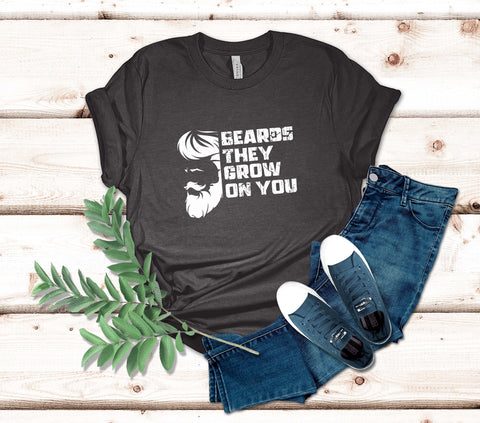 Image of Beard T-Shirt for Him - Funny Gift for Bearded Guys Husband Dad - Fathers Day Mustache Tee