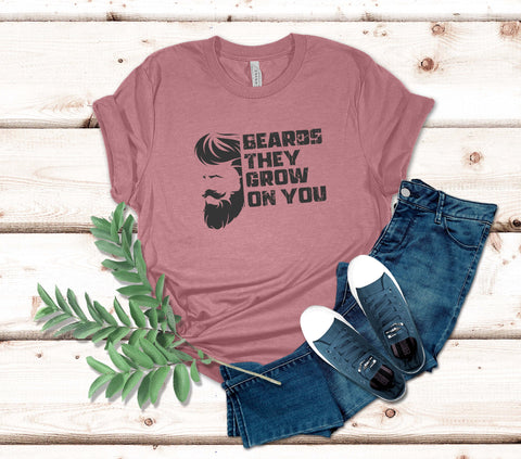 Image of Beard T-Shirt for Him - Funny Gift for Bearded Guys Husband Dad - Fathers Day Mustache Tee