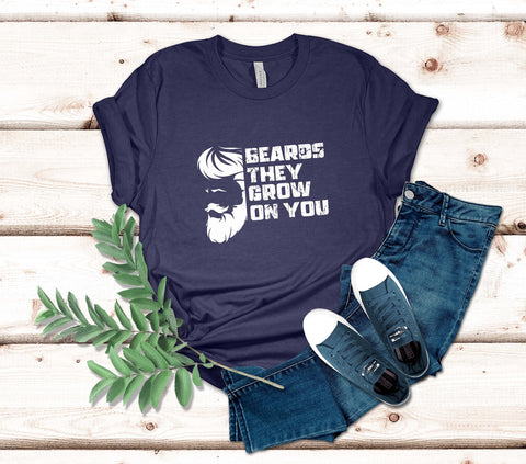 Image of Beard T-Shirt for Him - Funny Gift for Bearded Guys Husband Dad - Fathers Day Mustache Tee