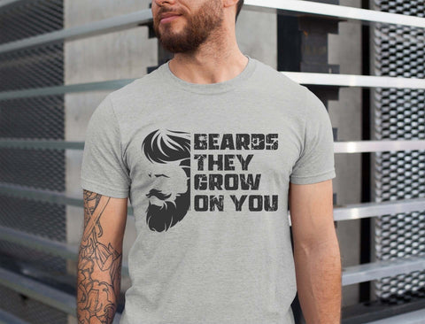 Image of Beard T-Shirt for Him - Funny Gift for Bearded Guys Husband Dad - Fathers Day Mustache Tee