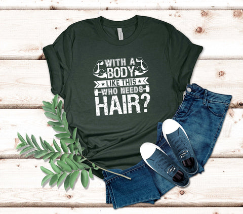 Image of Bald Men Tshirt - Funny Fitness Gift for Fathers Day