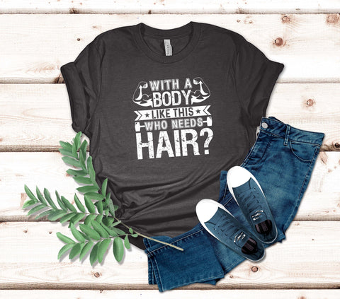 Image of Bald Men Tshirt - Funny Fitness Gift for Fathers Day