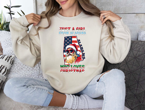 Image of Christmas Sweatshirt - Funny Alabama Santa Claus Pullover