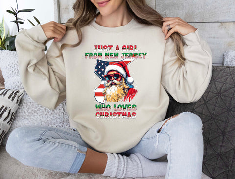 Image of Santa Claus Xmas Sweatshirt New Jersey Christmas Sweater