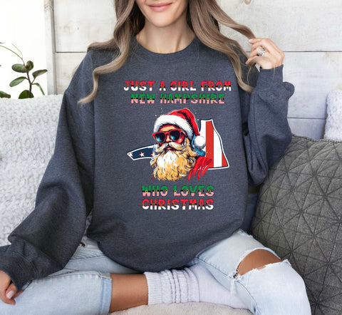 Image of USA Christmas Sweatshirt New Hampshire Pullovers