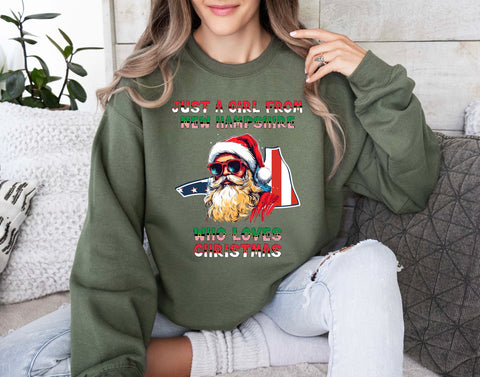 Image of USA Christmas Sweatshirt New Hampshire Pullovers