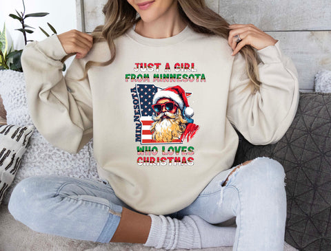 Image of Minnesota Christmas Sweatshirt - Santa Claus Family Crewneck Sweater