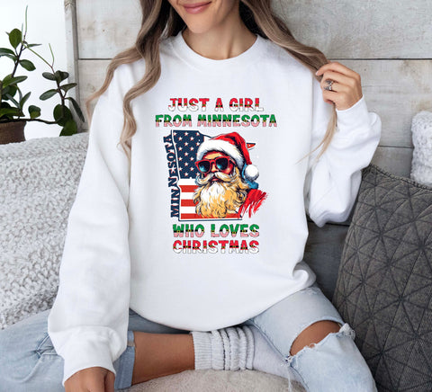 Image of Minnesota Christmas Sweatshirt - Santa Claus Family Crewneck Sweater