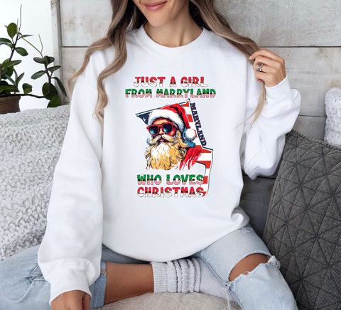 Image of Santa Claus Xmas Sweatshirt Maryland Christmas Sweater