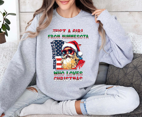 Image of Minnesota Christmas Sweatshirt - Santa Claus Family Crewneck Sweater