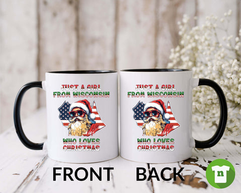 Image of Wisconsin Christmas Mug - Santa Claus Xmas Coffee Mug