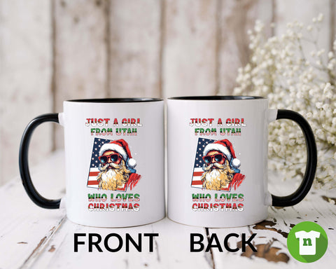 Image of Retro Christmas Mug - Utah Holiday Santa Claus Coffee Cup