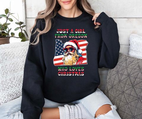 Image of Santa Claus Xmas Sweatshirt - Oregon Christmas Sweater for Her