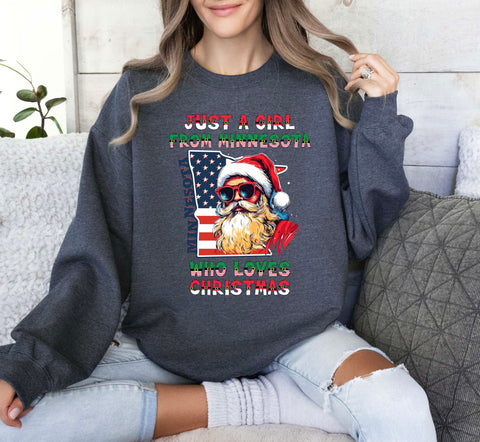 Image of Minnesota Christmas Sweatshirt - Santa Claus Family Crewneck Sweater