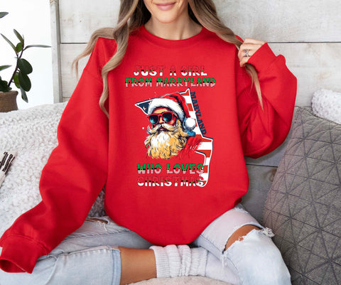 Image of Santa Claus Xmas Sweatshirt Maryland Christmas Sweater