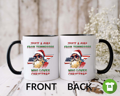 Image of Tennessee Christmas Mug - Merry Xmas Santa Claus Coffee Mug