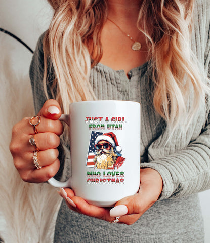 Image of Retro Christmas Mug - Utah Holiday Santa Claus Coffee Cup