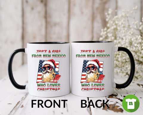Image of New Mexico Christmas Mug Santa Claus Holiday Coffee Mug Xmas Gift Idea - USA