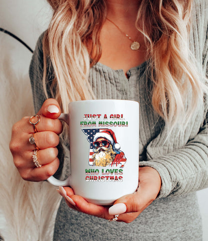 Image of Vintage Santa Christmas Coffee Mug - Missouri Xmas Holiday Theme