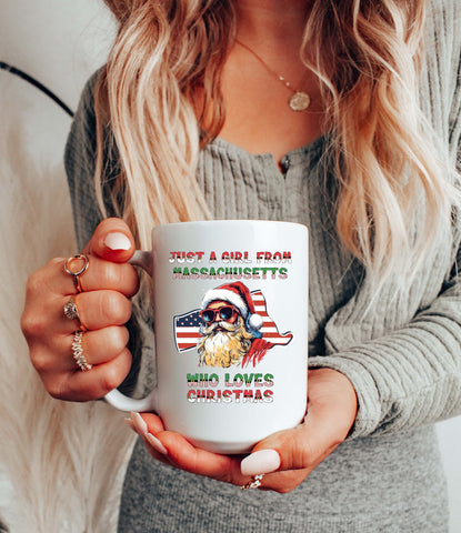 Image of Massachusetts Christmas Coffee Mug