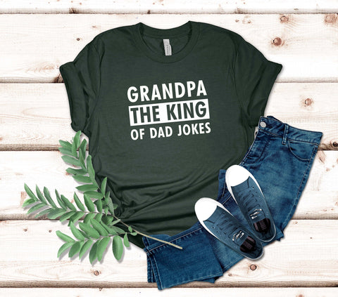 Image of Grandpa Jokes T-Shirt - Funny Granddad Fathers Day Gift for Him or Papa - New Grandparents Tee