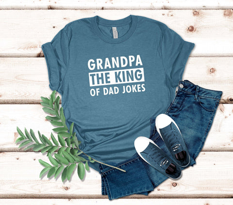 Image of Grandpa Jokes T-Shirt - Funny Granddad Fathers Day Gift for Him or Papa - New Grandparents Tee