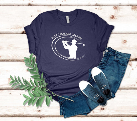 Image of Keep Calm and Golf on T-Shirt