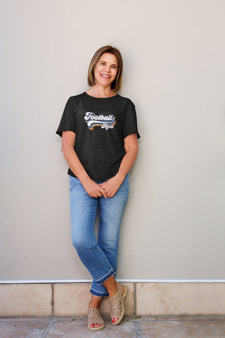 Image of Vintage Football Mom Tee - Classic Charm for Football Moms  Gift for Fans