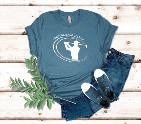 Image of Keep Calm and Golf on T-Shirt