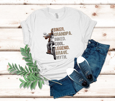 Image of Personalized Biker Grandpa Shirt - Funny Tattoo Lover Gift
