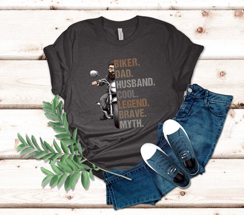 Image of Dad Biker T-Shirt - Husband Gift for Fathers Day