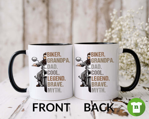Image of Grandpa Biker Coffee Mug - Funny Fathers Day Gift for Bike Lovers