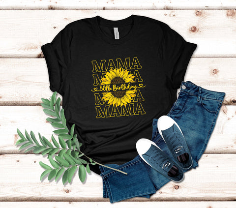 Image of Mama 50th Birthday T-Shirt - Cute Mom Gift Tee