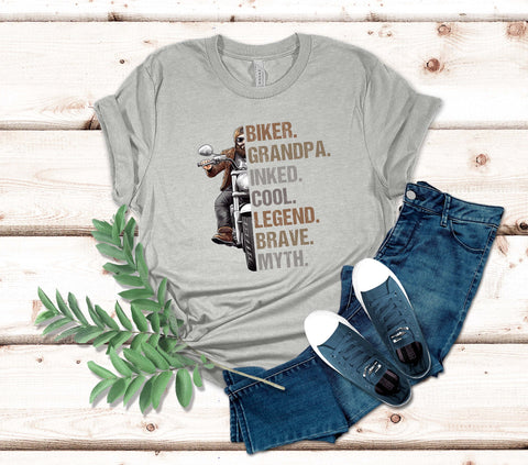 Image of Personalized Biker Grandpa Shirt - Funny Tattoo Lover Gift