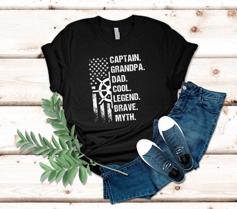 Image of Pontoon Captain T-Shirt - Boating Gift for Grandpa and Dad