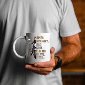 Grandpa Biker Coffee Mug - Funny Fathers Day Gift for Bike Lovers