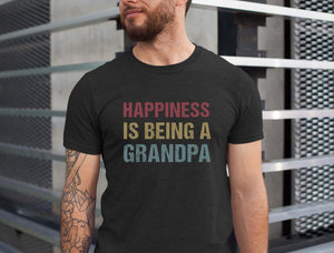 Happiness Is Being A Grandpa T-Shirt - Birthday Fathers Day Gift for Granddad